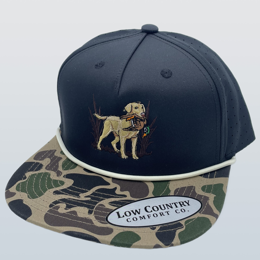 Riverbed Threads - Yellow Lab Duck 5Perf Black Camo Tan Rope