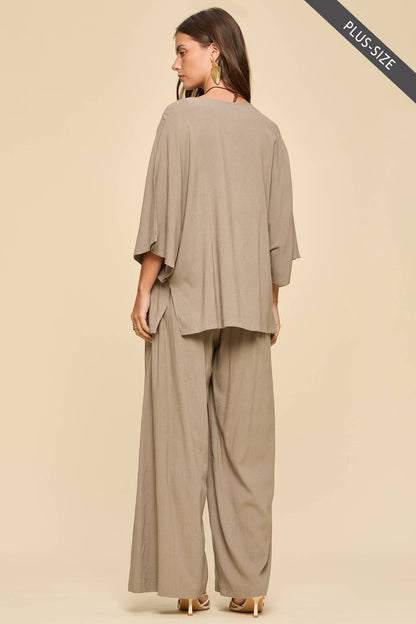 Dear Scarlett - PLUS SIZE 2-Piece Linen Summer Set