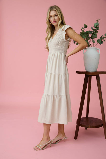 Blu Pepper - FLUTTER SLEEVE MAXI DRESS