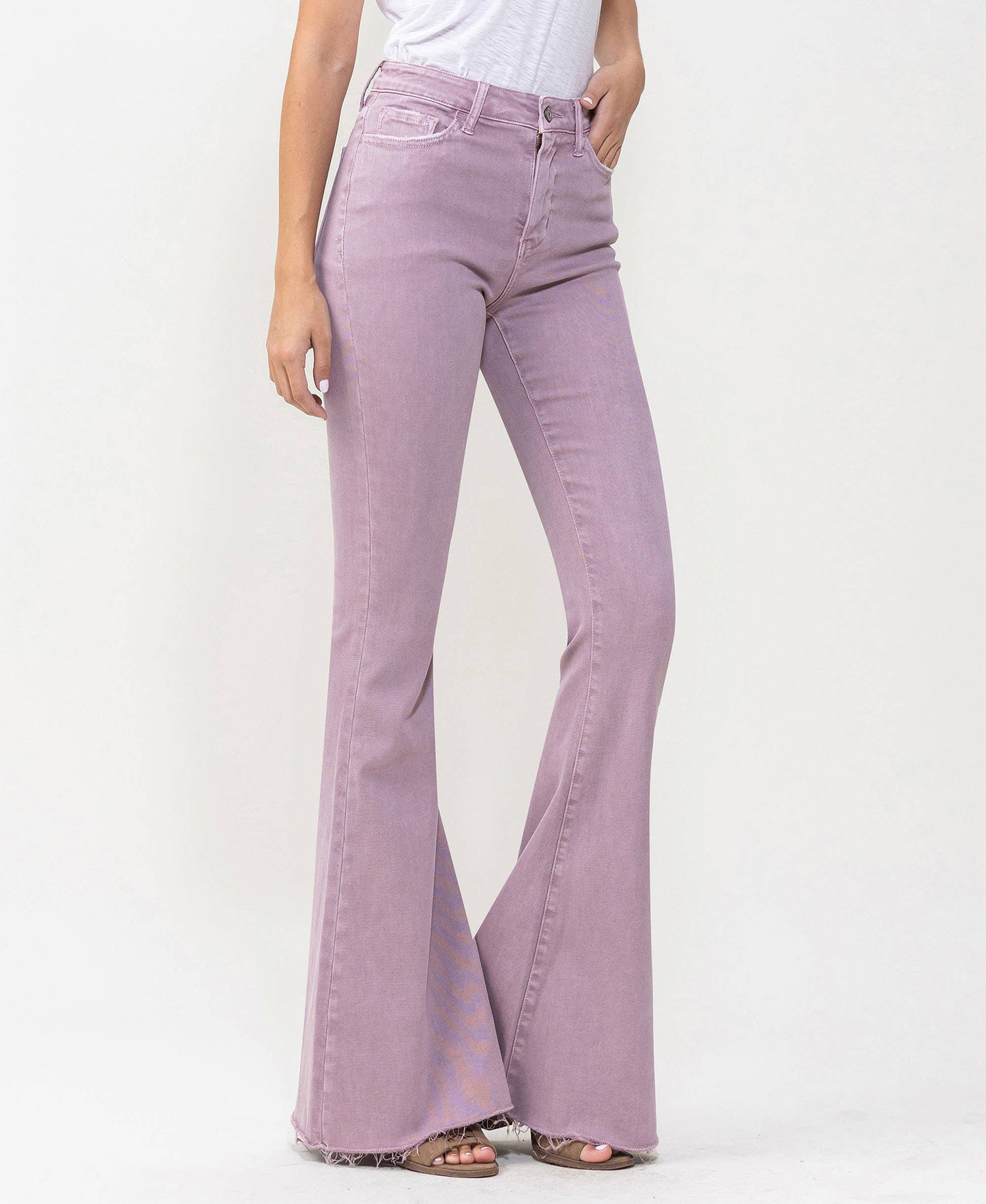 VERVET by FLYING MONKEY - HIGH RISE RAW HEM SUPER FLARE JEANS
