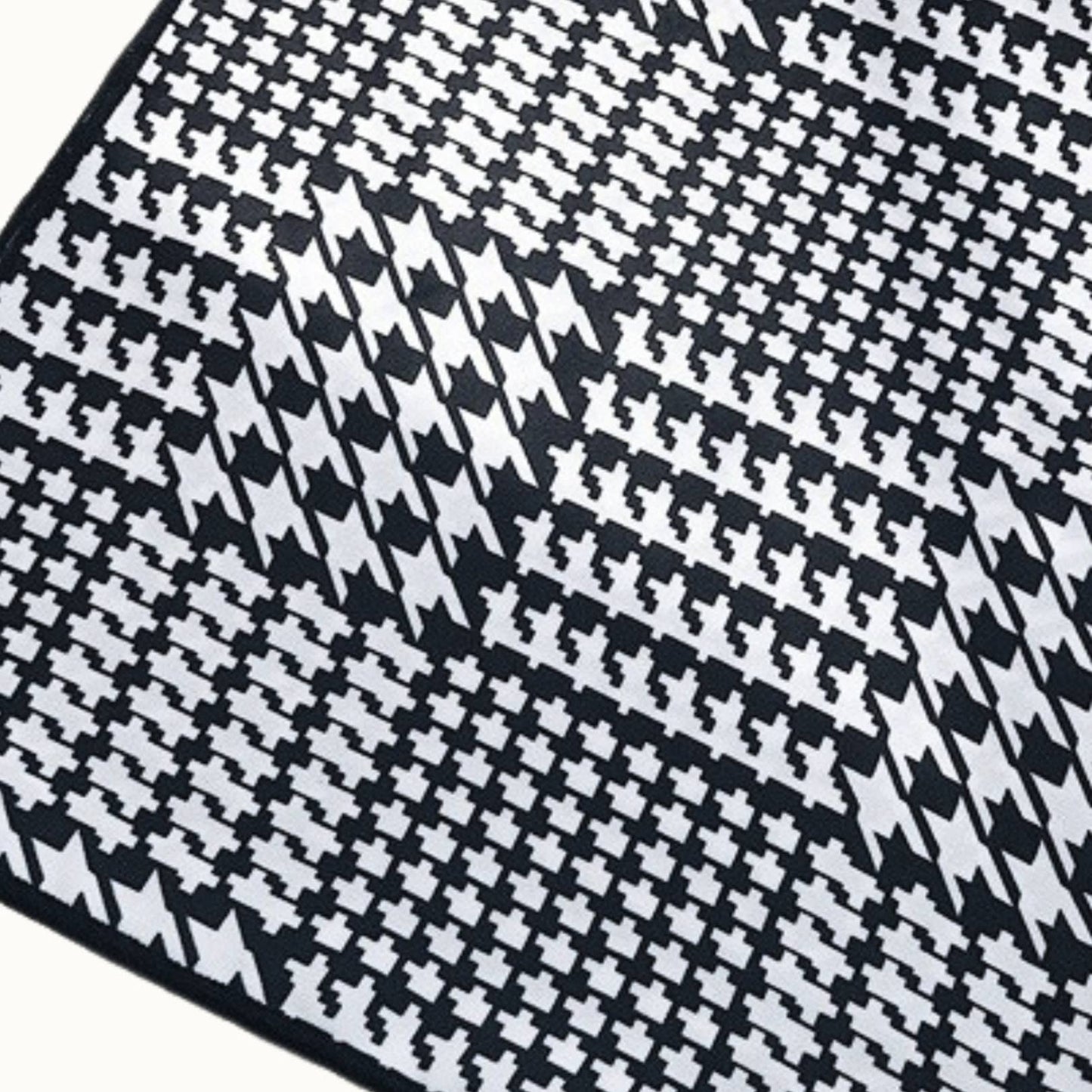 Olive & Pique - "So Silky" Satin Neckerchief Scarf, Versatile, Black/White