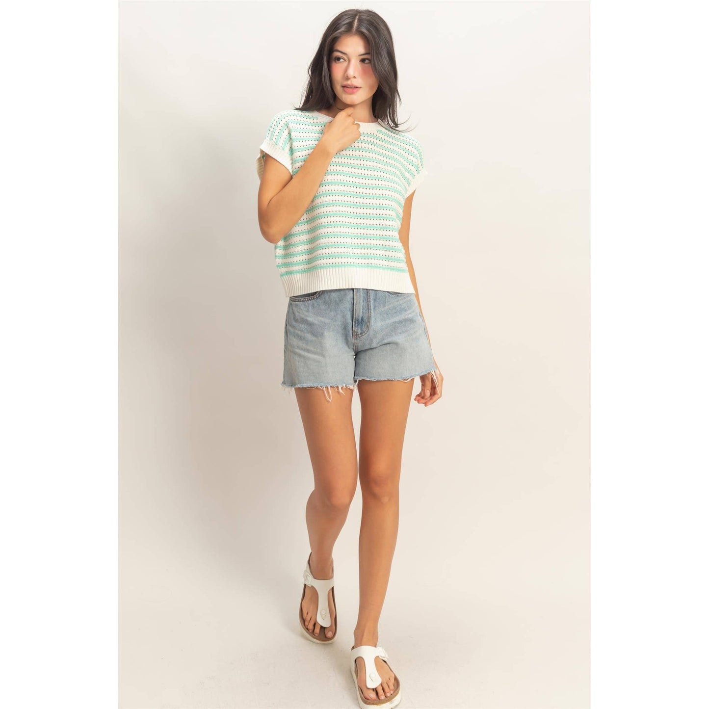 HYFVE - Striped Sleeveless Crew Neck Top