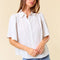 Stripe Short Sleeve Flowy Button-Down Shirt