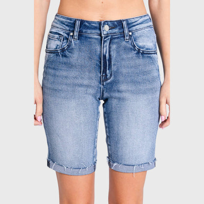 Petra153 - P1032R-MD HIGH RISE BERMUDA W/ CUFFED HEM