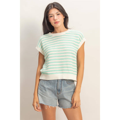 HYFVE - Striped Sleeveless Crew Neck Top