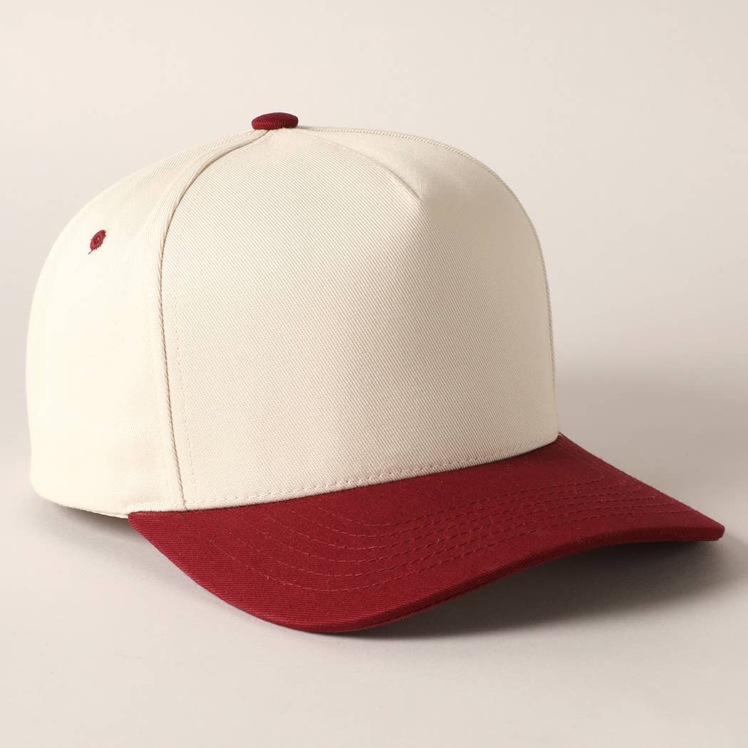 Fashion City - Plain Two-Tone Canvas Cotton Trucker Hat