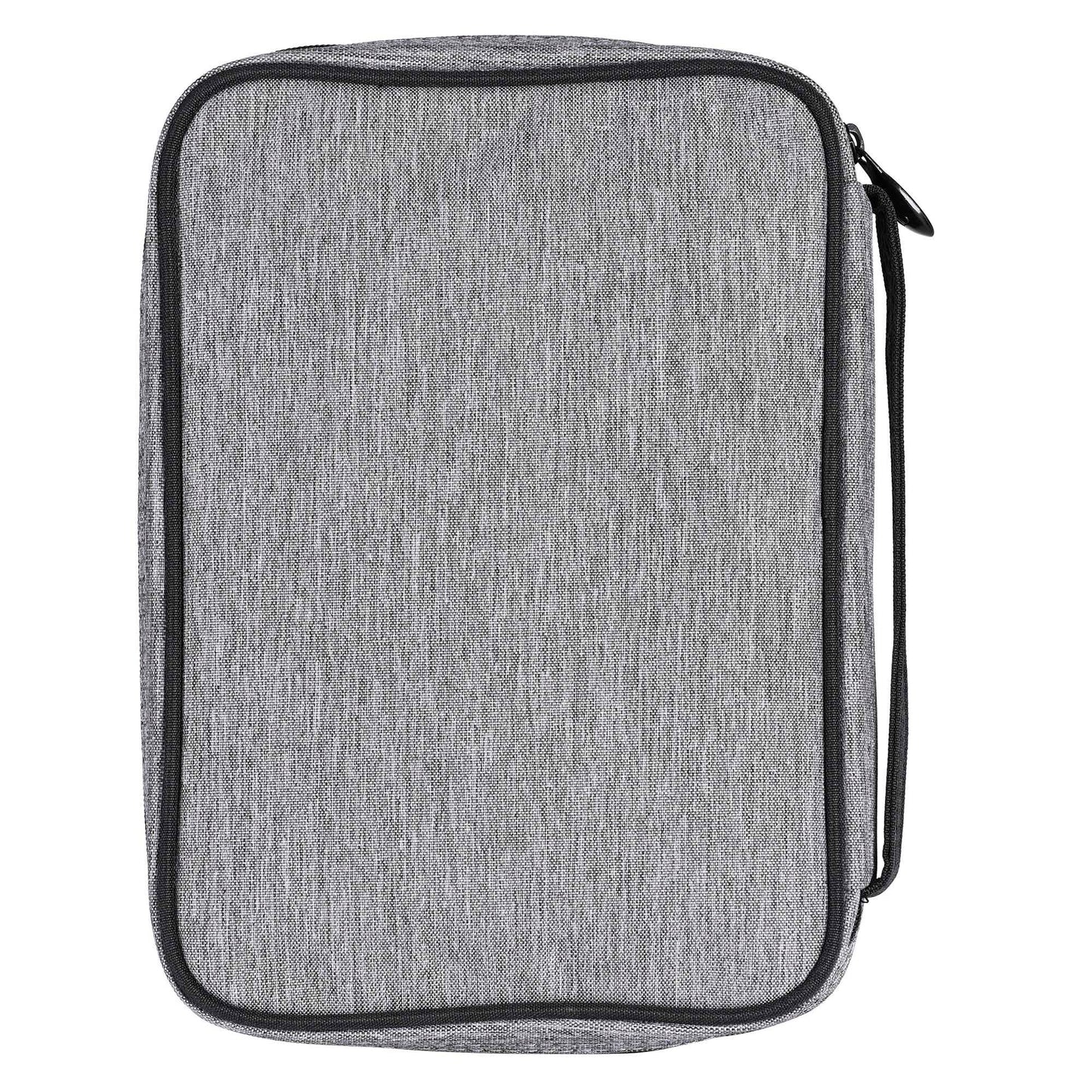 Bible Cover Heather Black Canvas Large