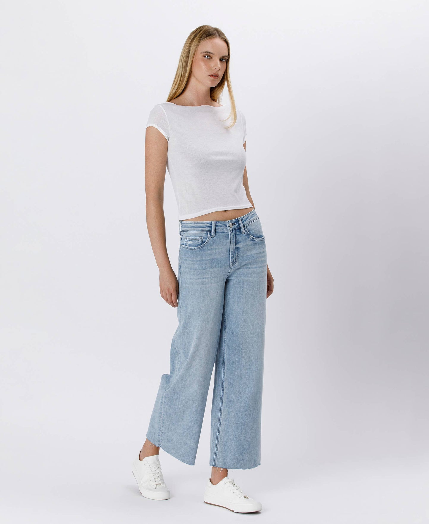 VERVET by FLYING MONKEY - HIGH RISE WIDE LEG JEANS T6399