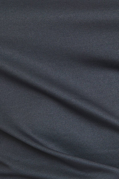 MOCK NECK LONG SLEEVE SHIRRING DETAIL TOP