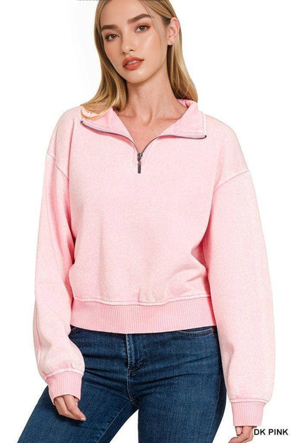 42POPS - `.0806 Washed Fleece Half Zip Pullover SI-24930