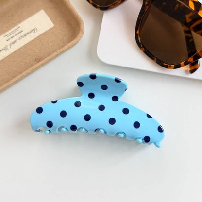 JOSSLYN by wall to wall - Retro Polka Dot Hair Claw - Glossy Spotted French | 40H1099