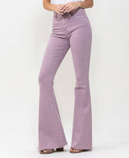 VERVET by FLYING MONKEY - HIGH RISE RAW HEM SUPER FLARE JEANS