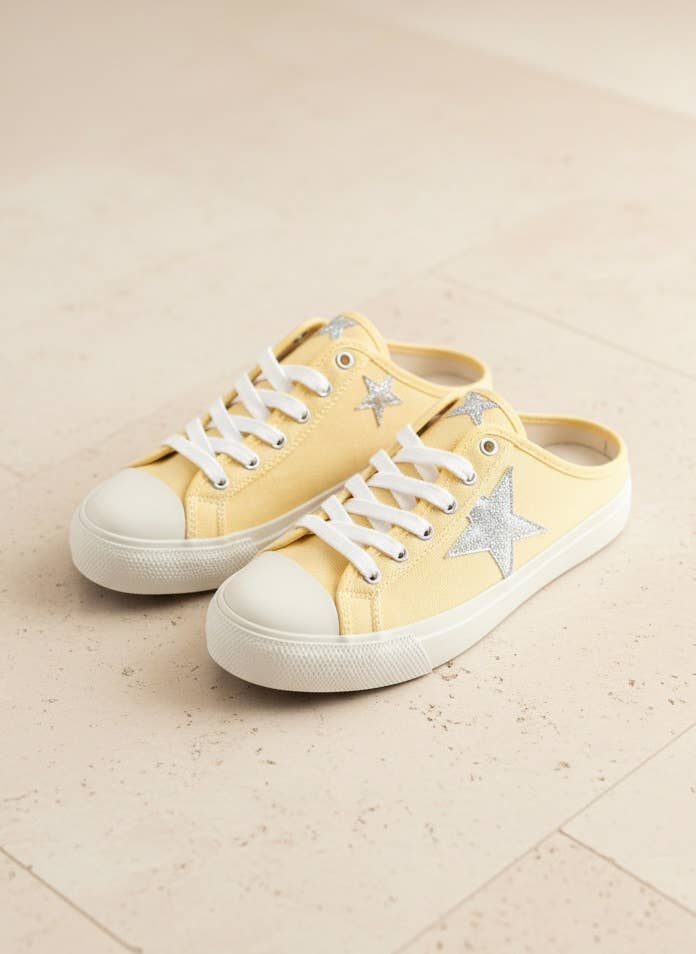 CCOCCI - ZOE Star Patch Mule Sneakers Canvas Slip-On Backless Sneaker