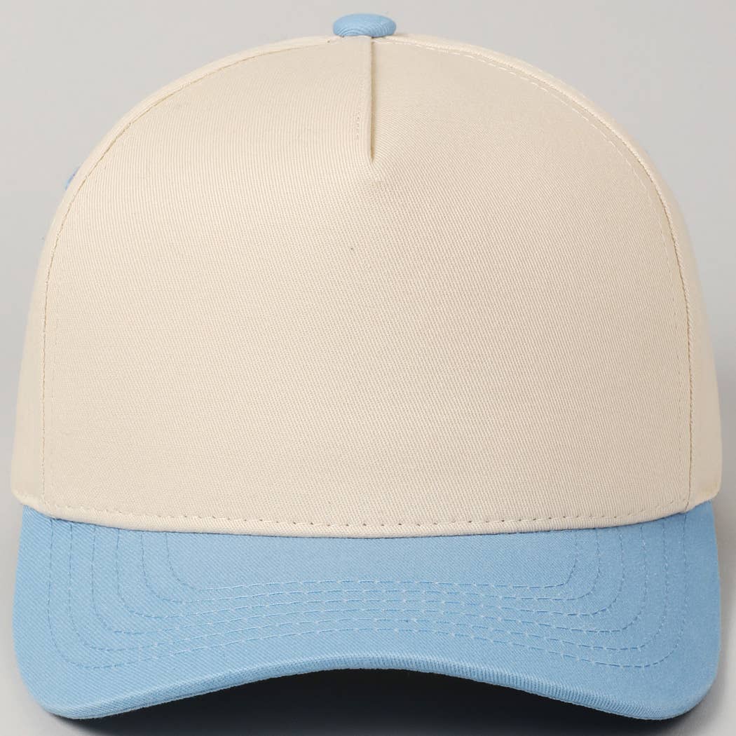 Fashion City - Plain Two-Tone Canvas Cotton Trucker Hat