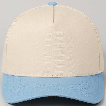 Fashion City - Plain Two-Tone Canvas Cotton Trucker Hat