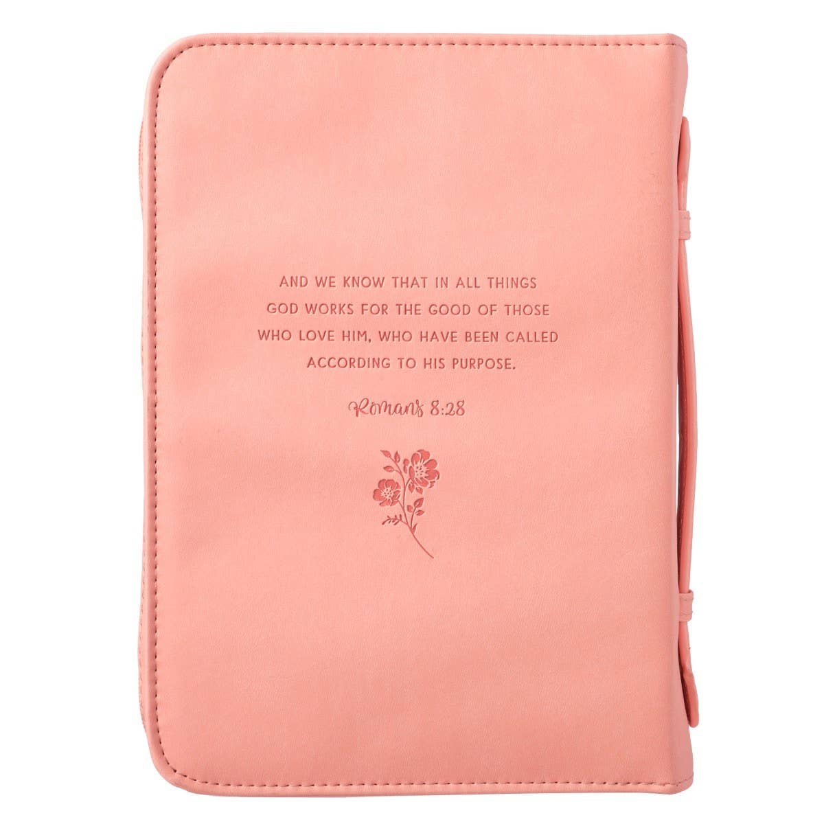 Christian Art Gifts - He Works All Things for Good Floral Faux Leather Bible Cover