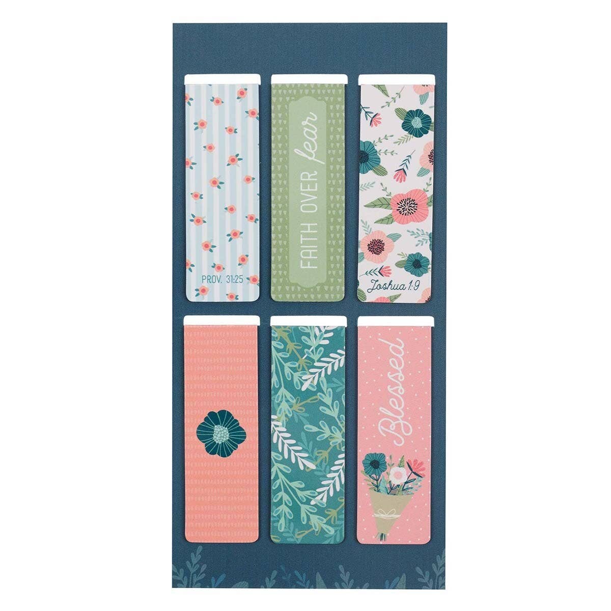 Christian Art Gifts - Magnetic Bookmark Set Floral Garden