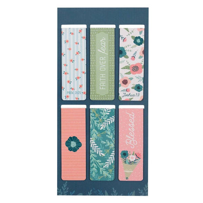 Christian Art Gifts - Magnetic Bookmark Set Floral Garden