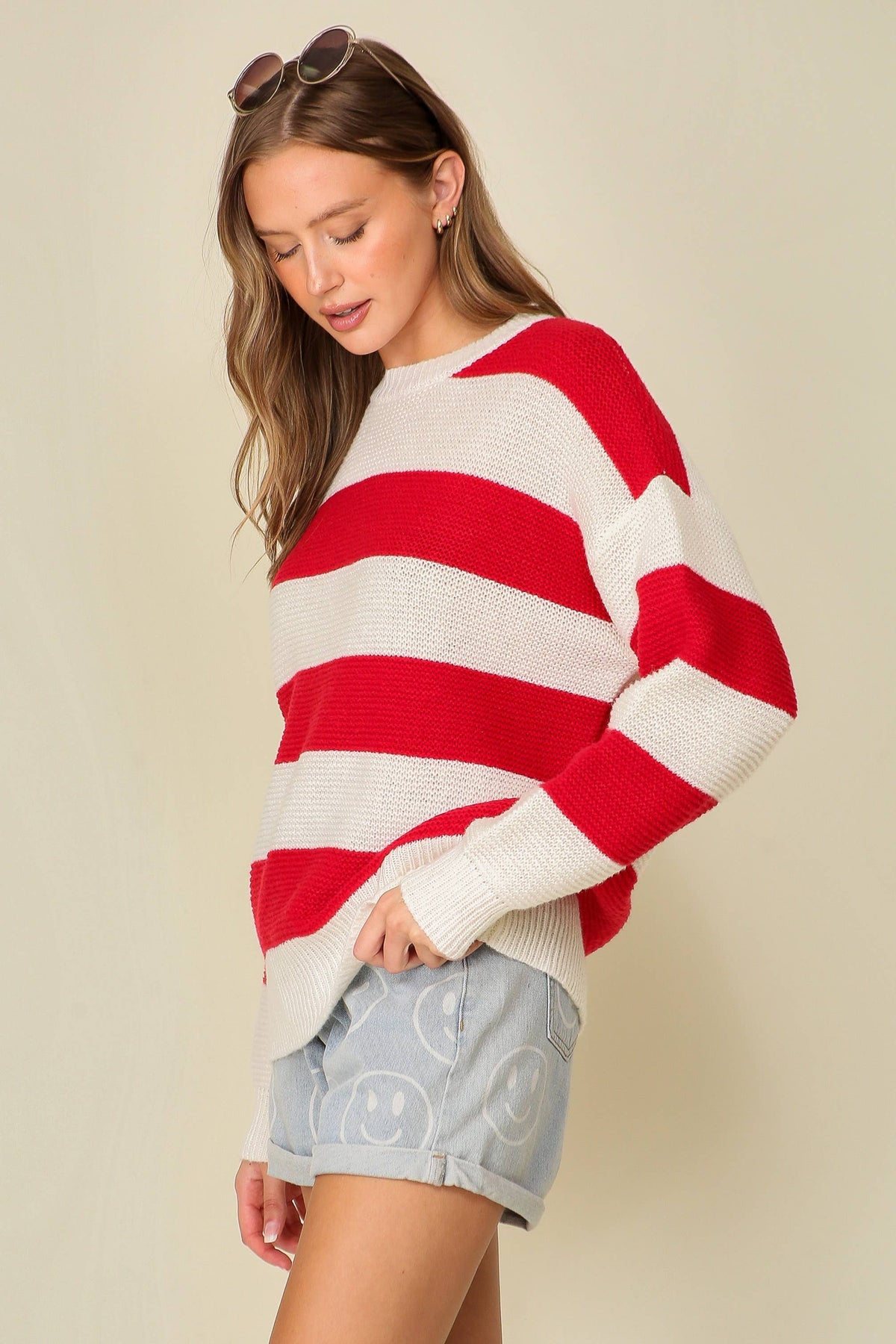 42POPS - 0926 Everyday striped game day sweater SI-26874