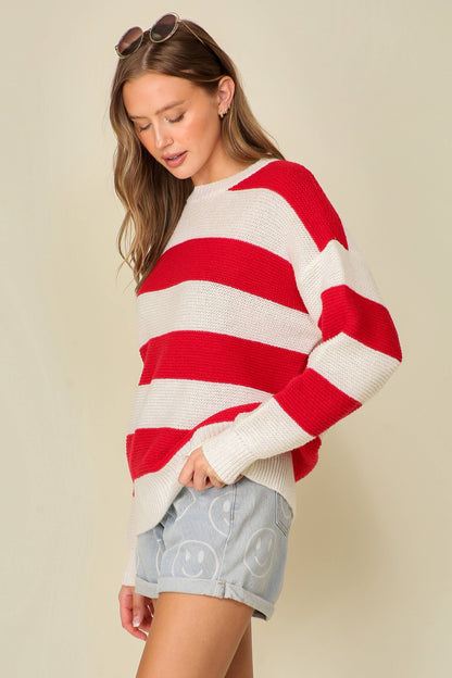 42POPS - 0926 Everyday striped game day sweater SI-26874