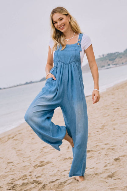 Oddi - Washed Chambray Overall Jumpsuit