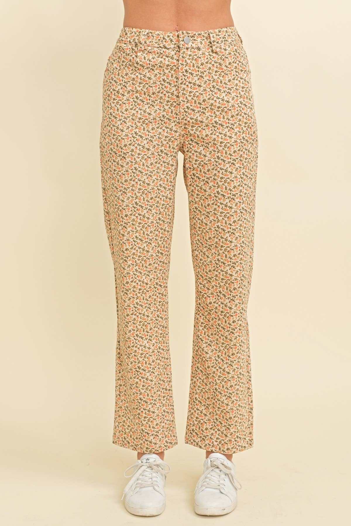 FLORAL PRINT DENIM JEANS