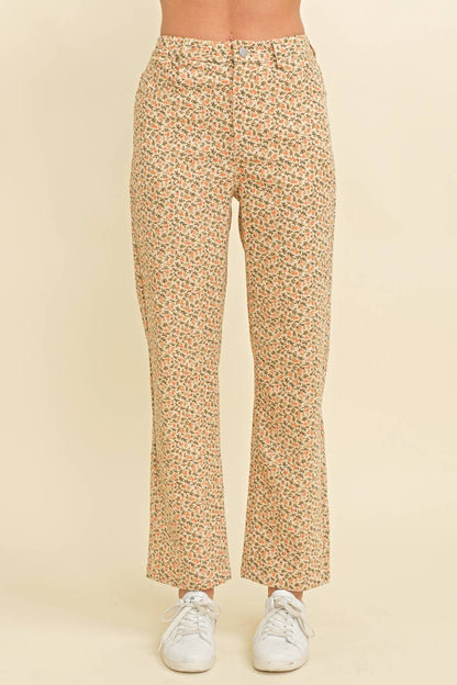 FLORAL PRINT DENIM JEANS
