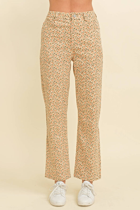 FLORAL PRINT DENIM JEANS