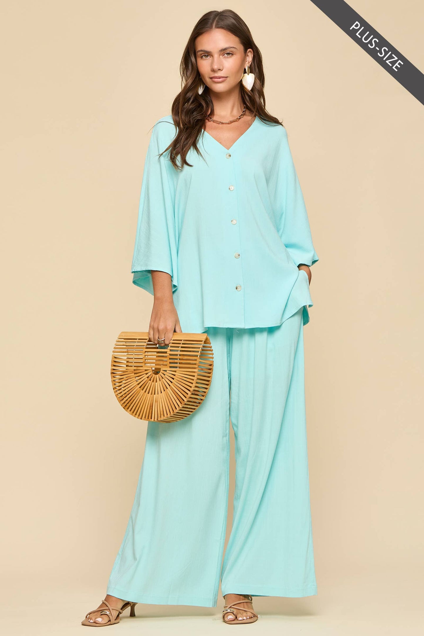 Dear Scarlett - PLUS SIZE 2-Piece Linen Summer Set