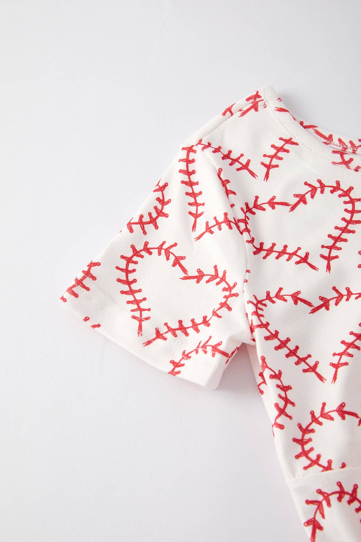 Rylee Faith Designs - Valentine's Day Heart Baseball Print Girls Dress