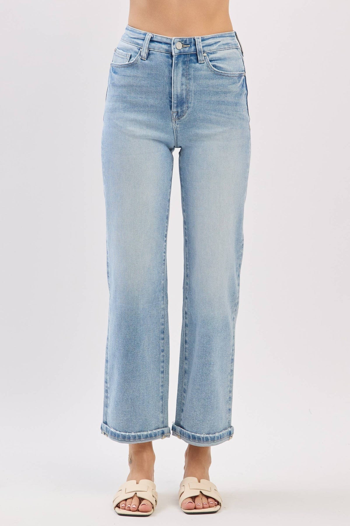 Petra153 - P1527T-LM HIGH RISE STRETCH RELAXED STRAIGHT JEANS