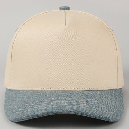 Fashion City - Plain Two-Tone Canvas Cotton Trucker Hat