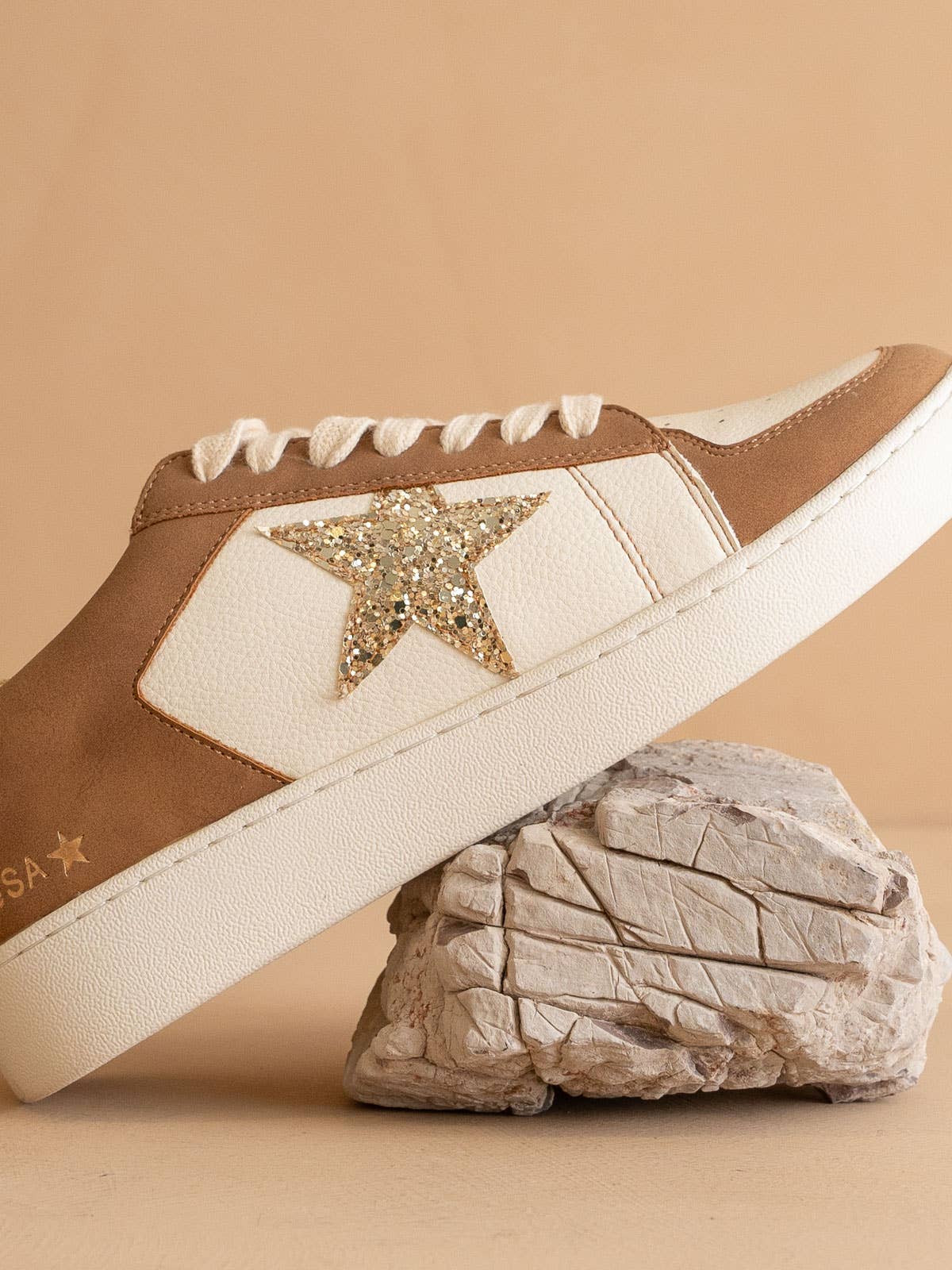 OASIS SOCIETY - The Liberty | Camel Glitter Star Sneaker