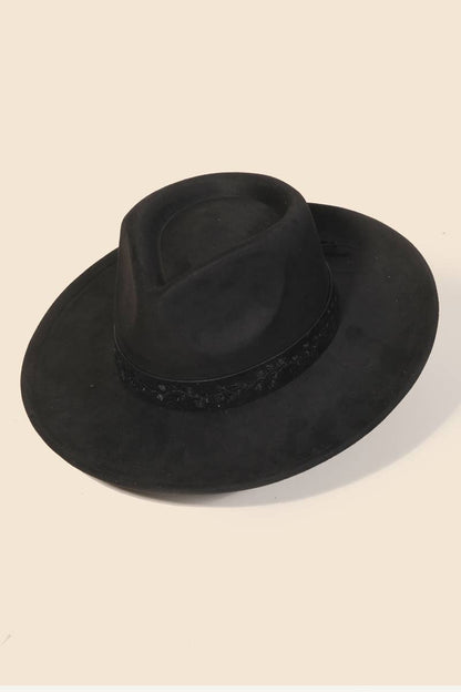 Anarchy Street - Embroidered Flower Strap Fedora Hat