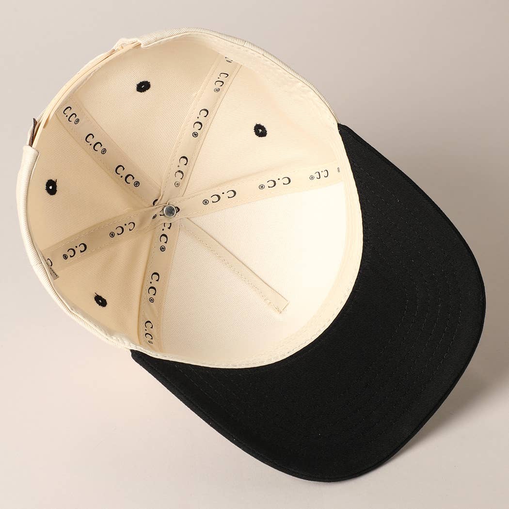 Fashion City - Plain Two-Tone Canvas Cotton Trucker Hat
