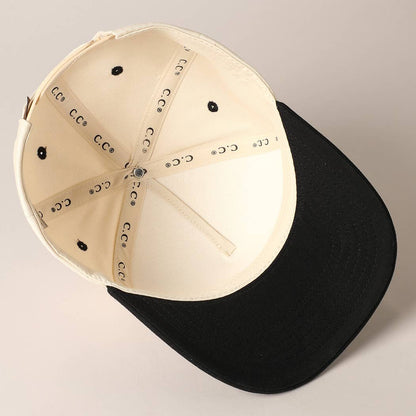 Fashion City - Plain Two-Tone Canvas Cotton Trucker Hat