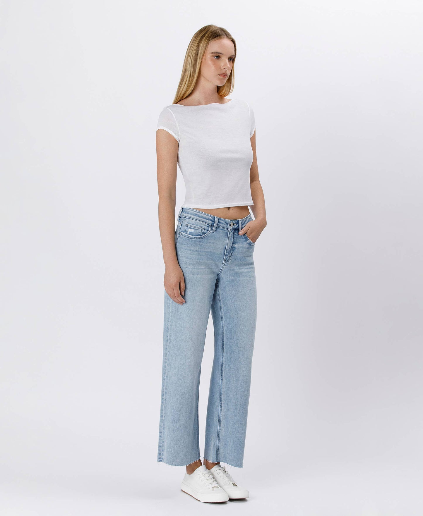 VERVET by FLYING MONKEY - HIGH RISE WIDE LEG JEANS T6399