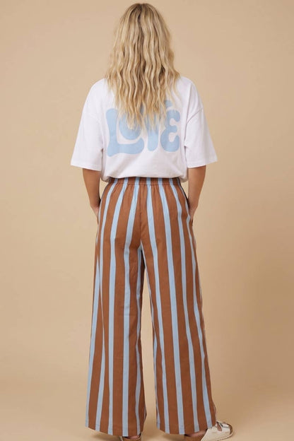 J.NNA - Striped Wide-Leg Lounge Pants