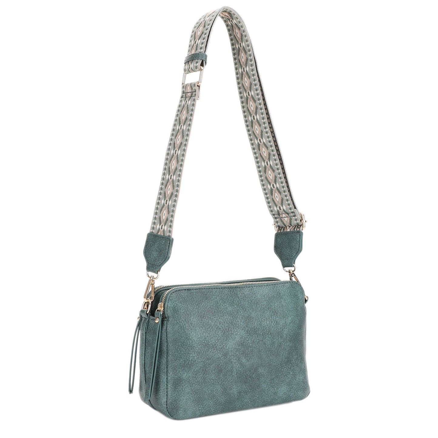 MiMi Wholesale - EJ60197 Mila 3 Compartment Crossbody Bag With Guitar Strap