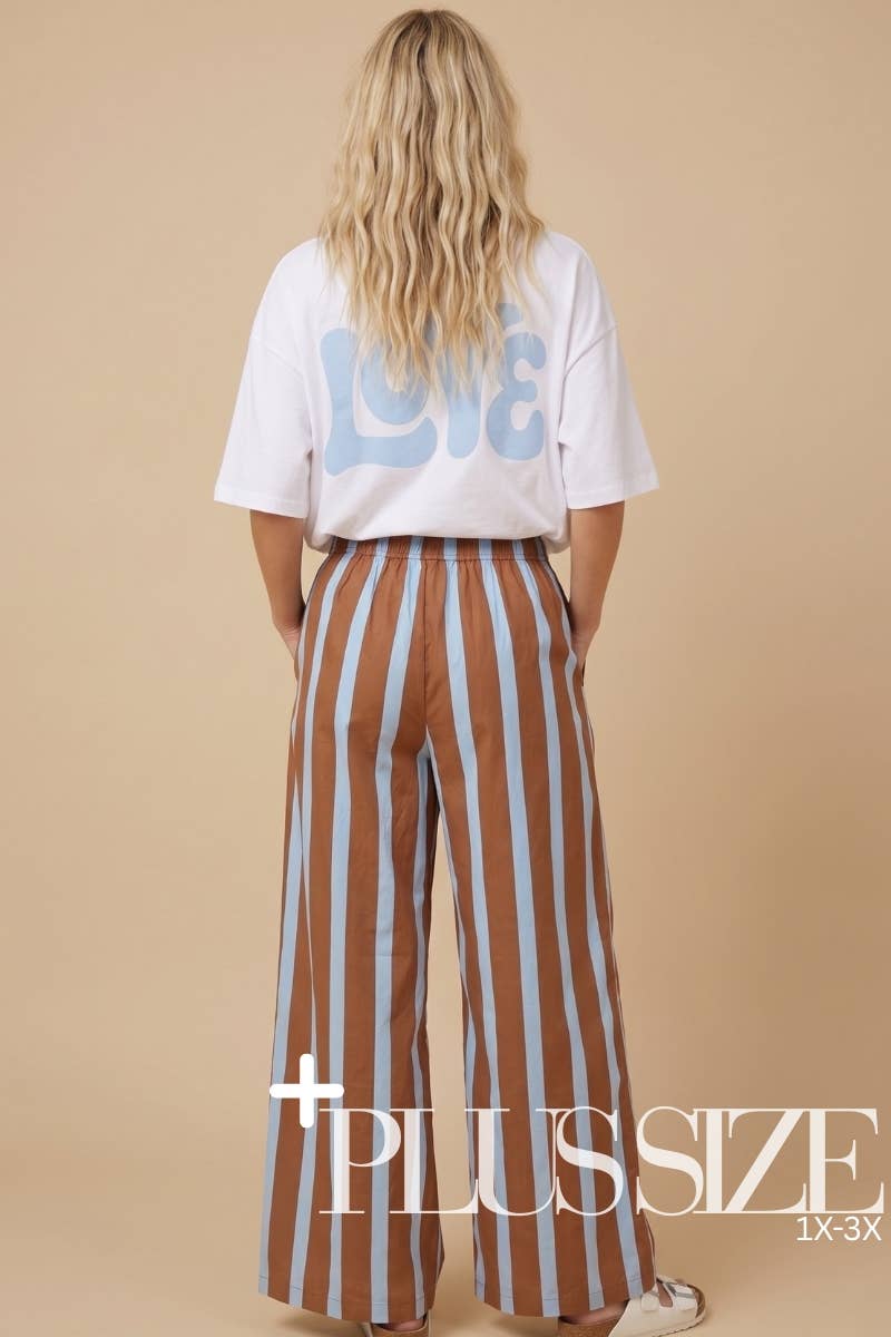 J.NNA - Stripe Wide-Leg Lounge Pants