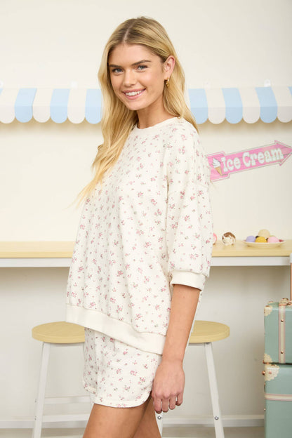 FLORAL SHORT SLEEVE SET