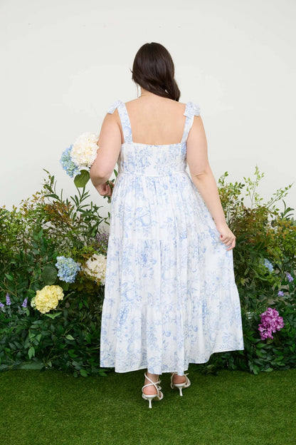 Blu Pepper - PLUS FRUIT BLOSSOM TIERED MIDI DRESS