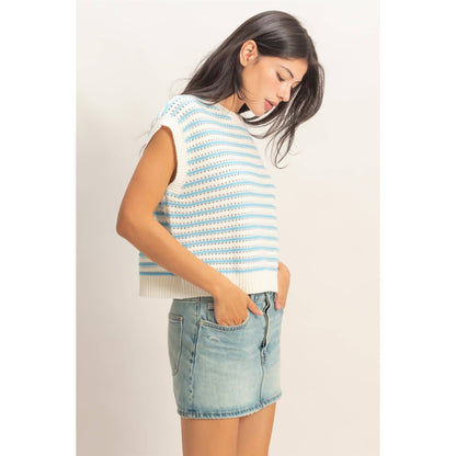 HYFVE - Striped Sleeveless Crew Neck Top