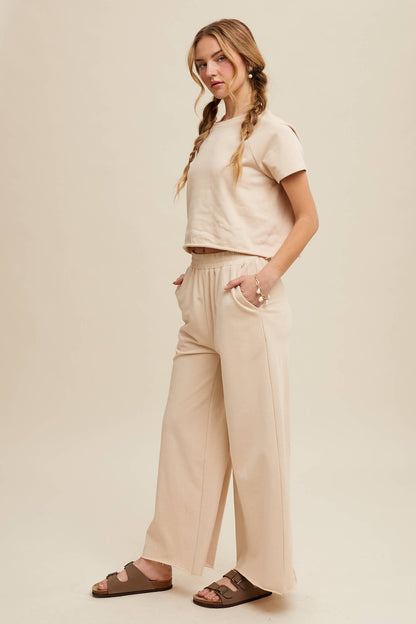 Listicle - Relaxed Fit Top and Wide Leg Pants Lounge Set