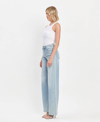 VERVET by FLYING MONKEY - HIGH RISE FULL LENGTH WIDE LEG JEANS