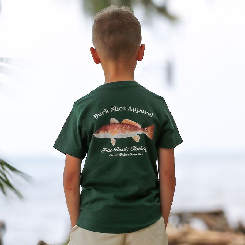 Forest Green Buck Shot Apparel Youth Mahi Mahi T-shirt, {{Size}{{Sku}}