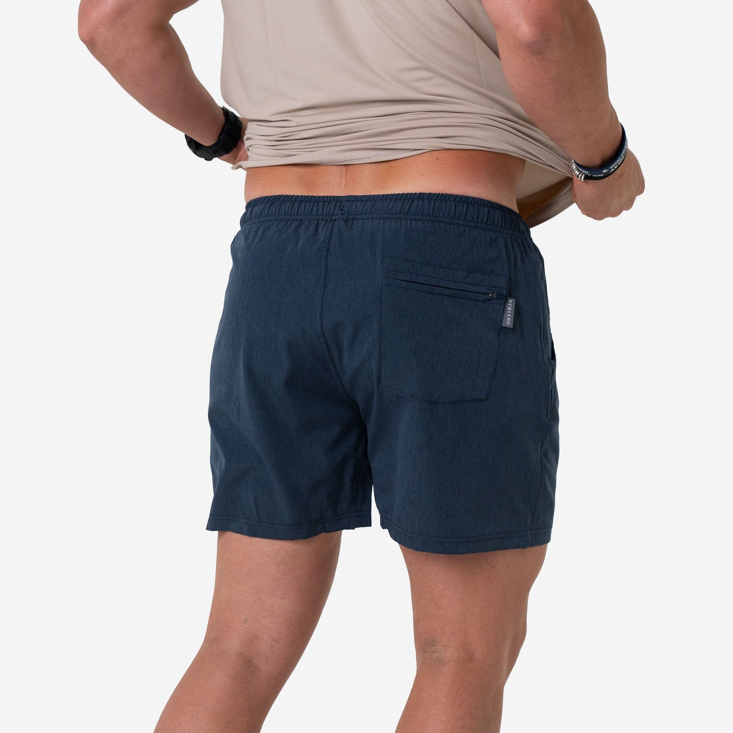 Burlebo HEATHER NAVY AMERICAN FLAG LINER shorts