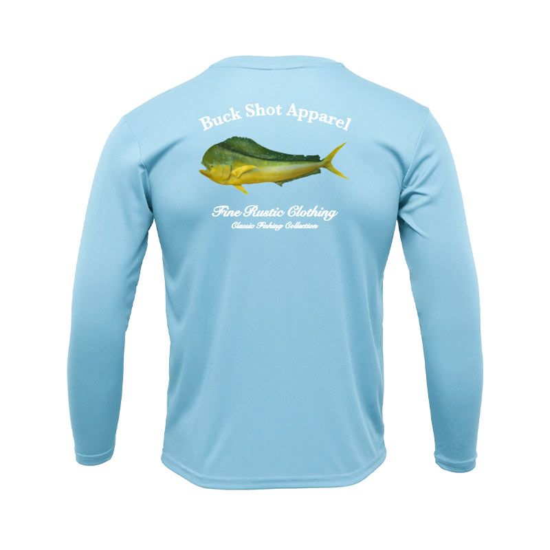 Sky Blue Buck Shot Apparel Youth Beachmo UPF50+ Mahi Mahi Performance Shirt, {{Size}{{Sku}}