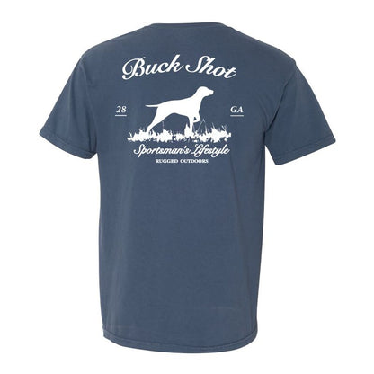 Indigo Blue Buck Shot Apparel The Pointer Short Sleeve Pocket T-shirt, {{Size}{{Sku}}