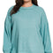 Zenana Plus Ribbed Hacci Drop Shoulder Sweater